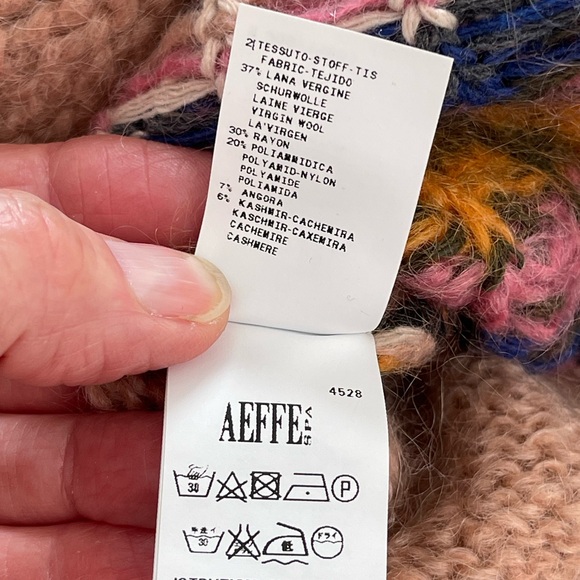 MOSCHINO Cheap & Chic Pink Mohair Blend Patterned Knit Sweater EUC Size 10 US - Picture 9 of 15